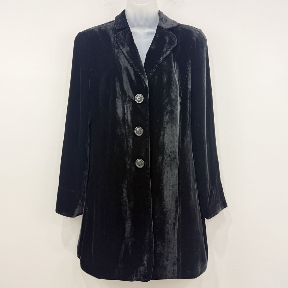 Coldwater Creek Velvet Silk Jacket 10 Whimsigoth Witchy Vamp Steampunk Long